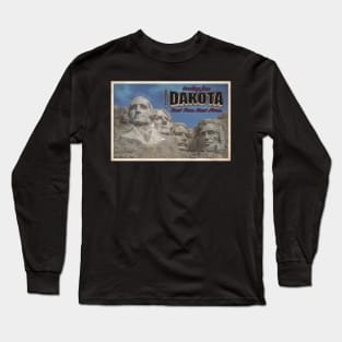 Greetings from South Dakota - Vintage Travel Postcard Design Long Sleeve T-Shirt